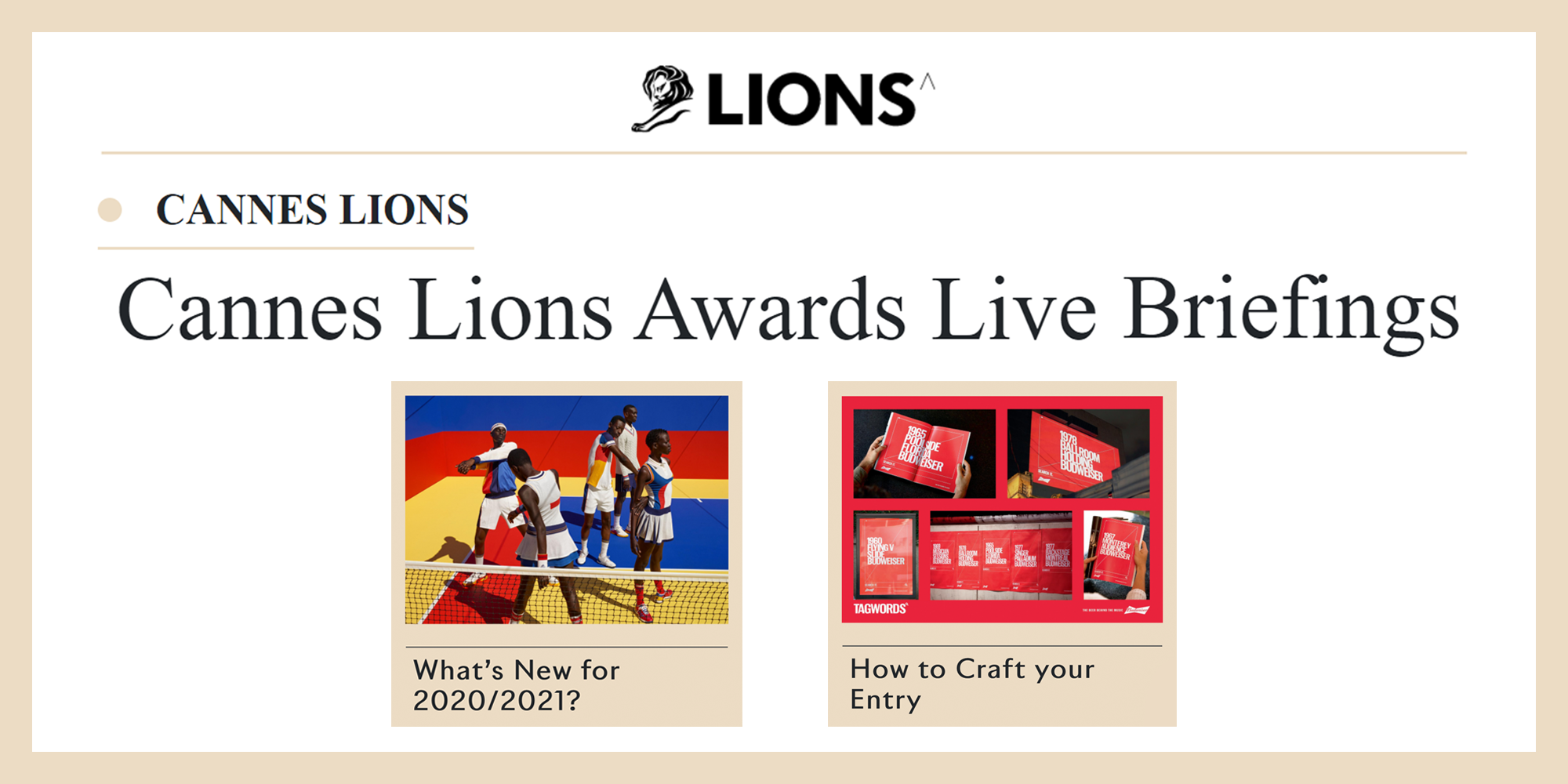Cannes Lions Awards – LIVE Briefings
